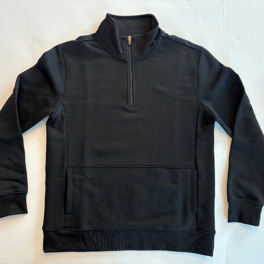 True Classic Fleece Quarter Half Zip Sweatshirt Men’s Large Black Pullover NWOT
